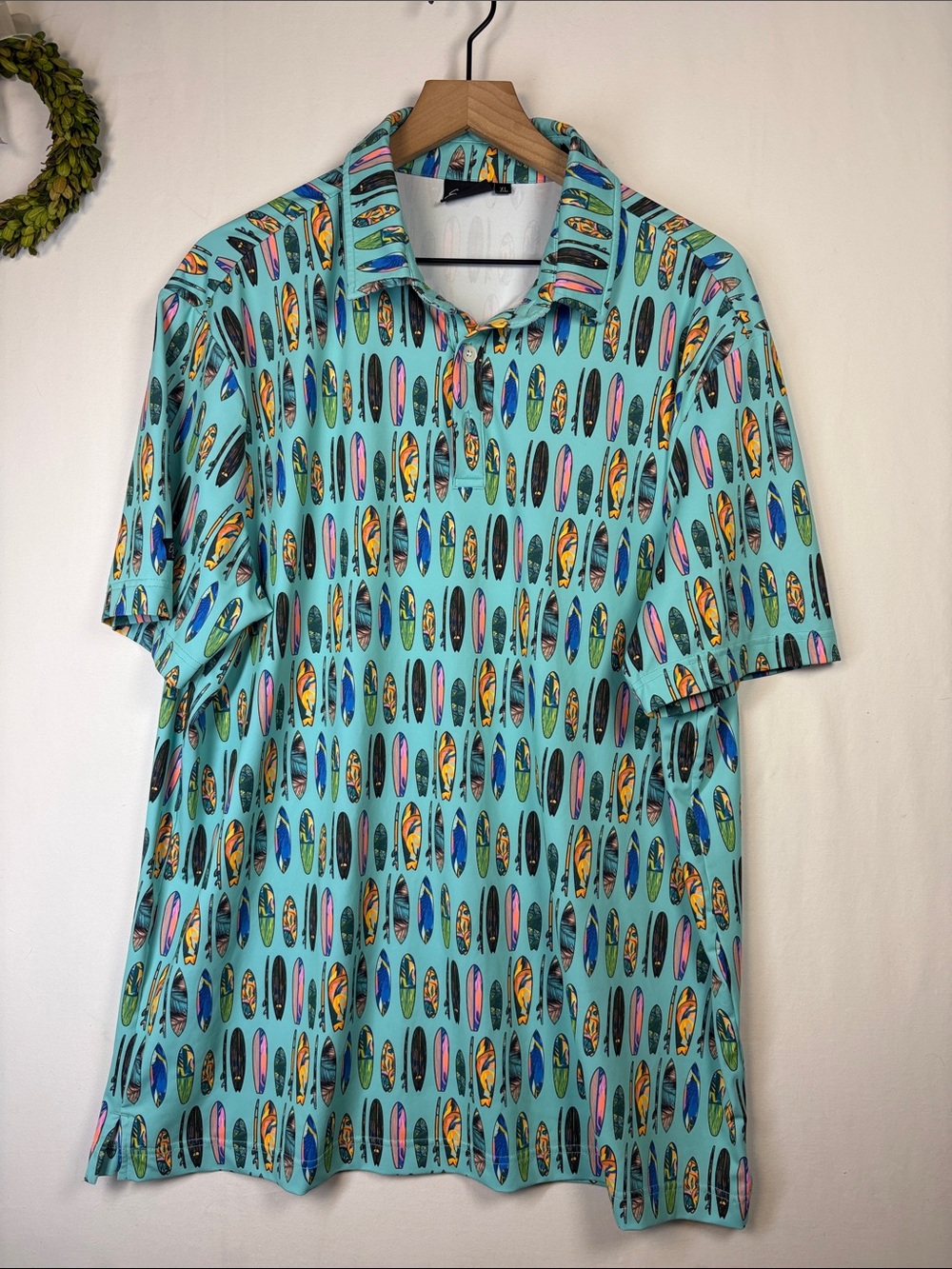 SUNDAY SWAGGER Men's Golf Polo Hang Ten Pullover Short Sleeve Shirt size XL